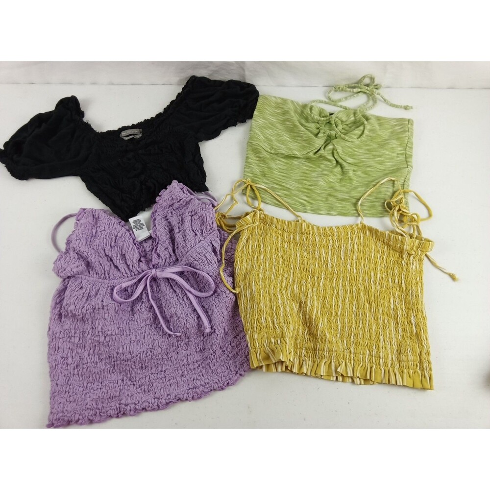 LOT Junior Womens 4 Tank Cami Cropped Shirts Summer Small/Medium Bandeau Tops